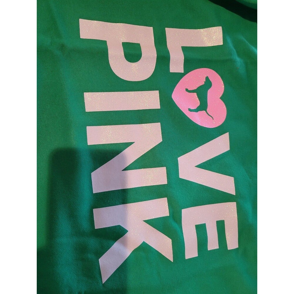VS PINK CAMPUS HOODIE ORIGINALS GREEN L pullover